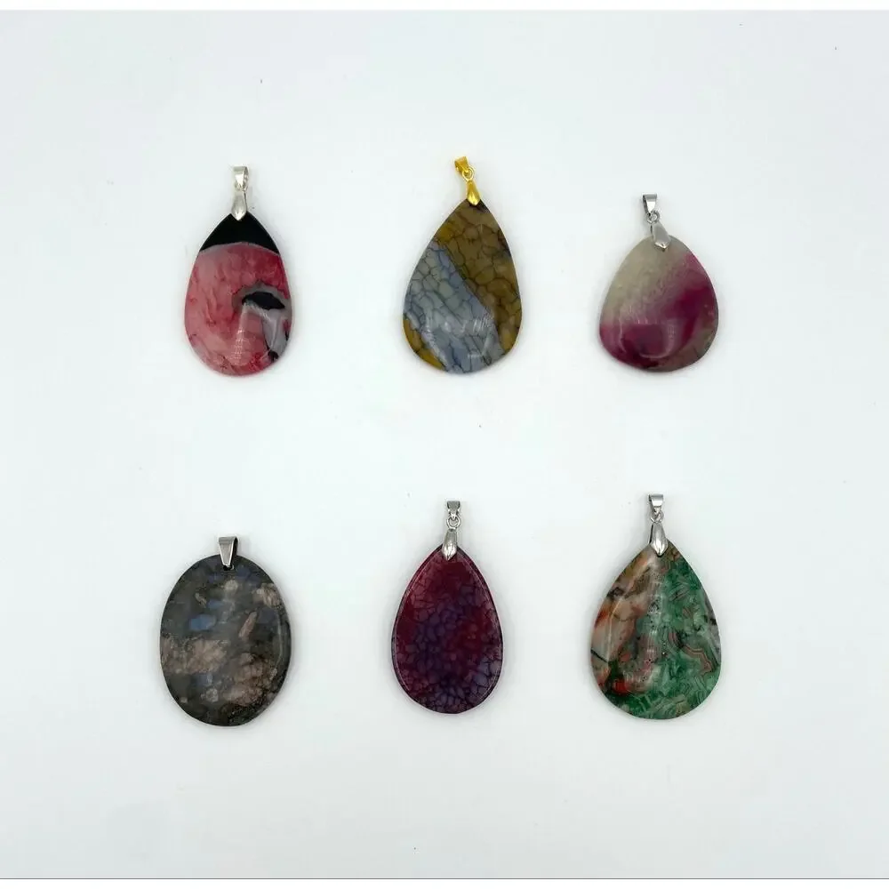 Destash Lot 18 Stone Pendants and Bails Jewelry Making & 1 Glass Pendant Lot #2